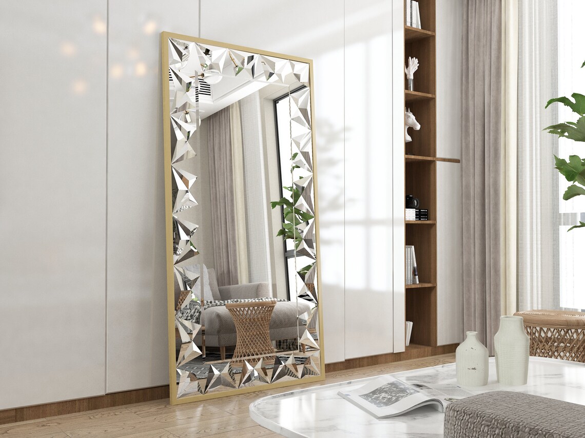 Full length Mirror, Floor Mirror, Large Wall Mirror, Vanity Mirror, Mirror Wall Décor, Large Mirror, Home Decor, Art Deco Mirror - Image 3