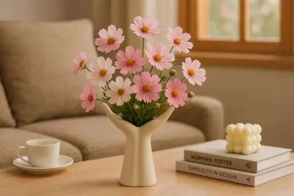 Hand Sculpture Vase | Unique Ceramic Hand Decor for Home & Dorm - Image 2