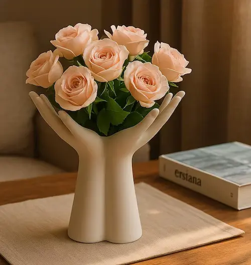 Hand Sculpture Vase | Unique Ceramic Hand Decor for Home & Dorm