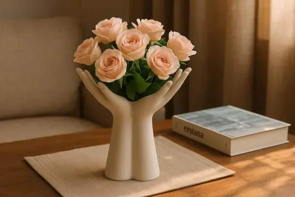 Hand Sculpture Vase | Unique Ceramic Hand Decor for Home & Dorm